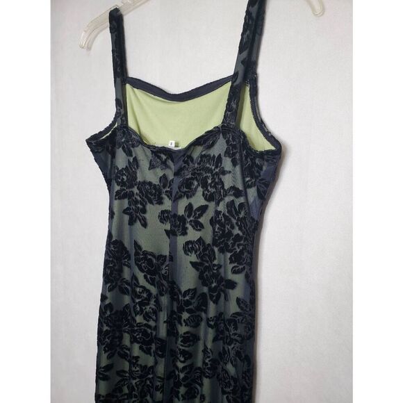 Vintage Y2K Rampage Made in USA Velvet Burnout Floral Whimsygoth Maxi Slip Dress - Picture 12 of 12